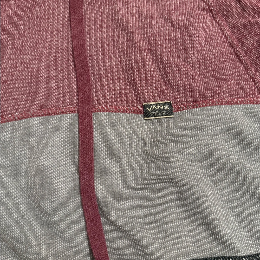 Vans Maroon and Gray Hoodie